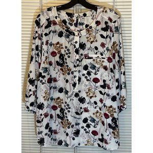 NYDJ Cherbourg French Floral Print Top, Size 2X, Like New